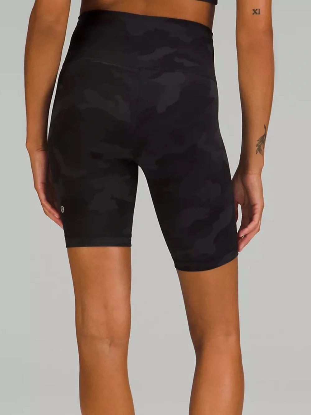 High-Rise Black Camo Bike Shorts - Picture 2 of 4